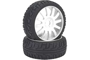 Tiiyee Ruota di Pneumatici per Auto RC in Gomma, 1 8 On Road Racing Accessori per Auto RC Cerchioni in Schiuma Crawler Axial Forte Ammortizzazione Pneumatico in Gomma Flessibile RC Cerchi in(Bianco)