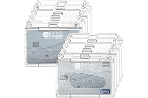 skytowards 10 PCS Porta Badge Plastica Portabadge Trasparente Portabadge Verticali Doppio Portabadge Rigido per Carta D'identità Studentesca, Carta Bus e Carta D'identità (5.8 * 8.9 CM)