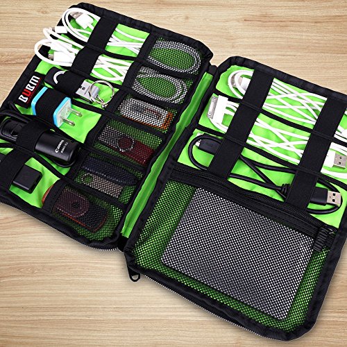 BUBM Tragbare Universal Electronics Zubehör Organizer, Travel Gear Organizer für Handys, USB-Kabel, Netz Banken, Kameras, Festplatte und Etc.by Senhai (Medium, Schwarz) - 7