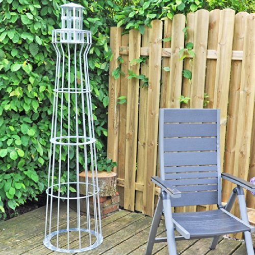 Leuchtturm, MANNSHOCH!, 1,80m, 180cm Höhe, Gambione, Garten-Dekoration, verzinkt, Vollverzinkt, rostgeschützt, Kunstwerk! . - 9