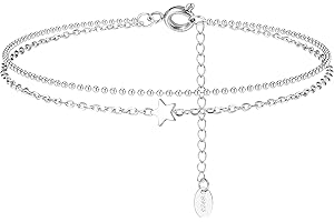 ORAZIO 925 Cavigliere in Argento Sterling Cavigliere Multistrato Per Donne Cuore Palla Rotonda Zircone Stili Multipli Cavigliere Catena Regolabile Estate Spiaggia Piedi Gioielli