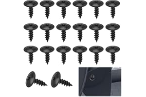 GARNIRISE 20Pcs Black Self Tapping Screws Metal Small Screw Bolt Retainer, M5 x 16 mm Body Screws, Flat Head Torx for Bodywork, Car, Mudguards, Bumper, Wheel Arches, Grille, Chassis, DIY Repairs