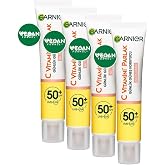 Garnier C Vitamini Parlak G&uuml;nl&uuml;k G&uuml;neş Koruyucu Fluid Y&uuml;z Kremi Işıltılı Doku SPF50, 40 ml (4 paketi)