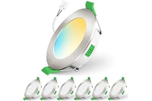 ‎ALUSSO LIGHTING ALUSSO LIGHTING LED Einbaustrahler 12V,3CCT 3000K 4000K 6500K 4W 360LM Einbauleuchten 29mm Einbautiefe, IP44 Spritzwasser Geschützt Deckenspots für Badezimmer, 6er Set