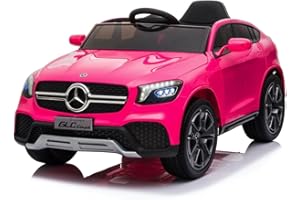 TOYSCAR ELECTRONIC WAY TO DRIVE Macchina Elettrica Per Bambini Mercedes GLC Coupè Full Optional Auto Elettrica Per Bambini Telecomandata Pelle Porte Apribili Doppio Motore Elettrico 12V Carico 25 Kg TOYSCAR rosa
