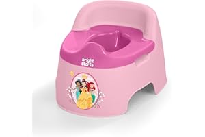 Bright Starts Disney Princess Full Comfort Potty Training Toilet, Easy Clean Removable Bowl, Splash Guard, High Back for Comfort & Stability, Toddlers up to 50 lbs