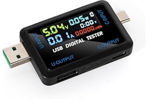 DEWIN Tester USB typu C, tester USB + typu C, miernik napięcia, woltomierz, amperomierz, detektor power banku, wskaźnik ładowarki