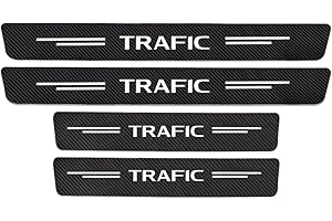 SWTKO 4 Pièces Voiture Fibre Carbone Seuils de Porte Plaques, pour Ren-Ault Trafic 1 2 3 Tuning Zubehör 4 STÜCKE Voitures Protection Pédale Style Accessoire