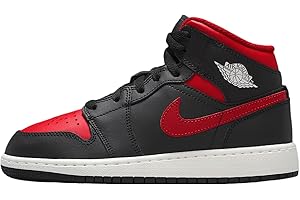 Jordan 1 Mid Sneaker DQ8423-006 Nero/Grigio/Rosso