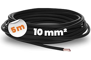 5 Meter Lapp 4520015 H07V-K 10 mm² schwarz I Verdrahtungsleitung I Aderleitung flexibel I PVC-Einzelader I Litze 10mm2 I Verdrahtung