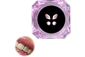 DAWRIS Cristal de dent, Ornements de dent de tartre 4pcs / boîte Dents Gem Beauté Dentaire Diamant Dent Cristal Ornements Dents Bijoux Décoration Cristal Gem Strass Décor