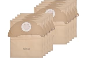 Leadaybetter 10 stück 6.904-322.0 Staubsaugerbeutel für Kärcher Müllbeutel WD2 Premium Filterbeutel Papierfilterbeutel für Kärcher A2004 WD 2.200 Paper Filter Bags