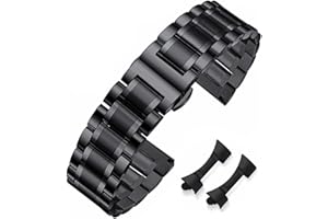 HEYOZURY Correas de Reloj Meta de Acero Inoxidable para Relojes con Extremo Recto y Curvo 16mm 18mm 19mm 20mm 22mm 24mm Pulseras de Banda de Repuesto de Metal para Hombres Mujeres