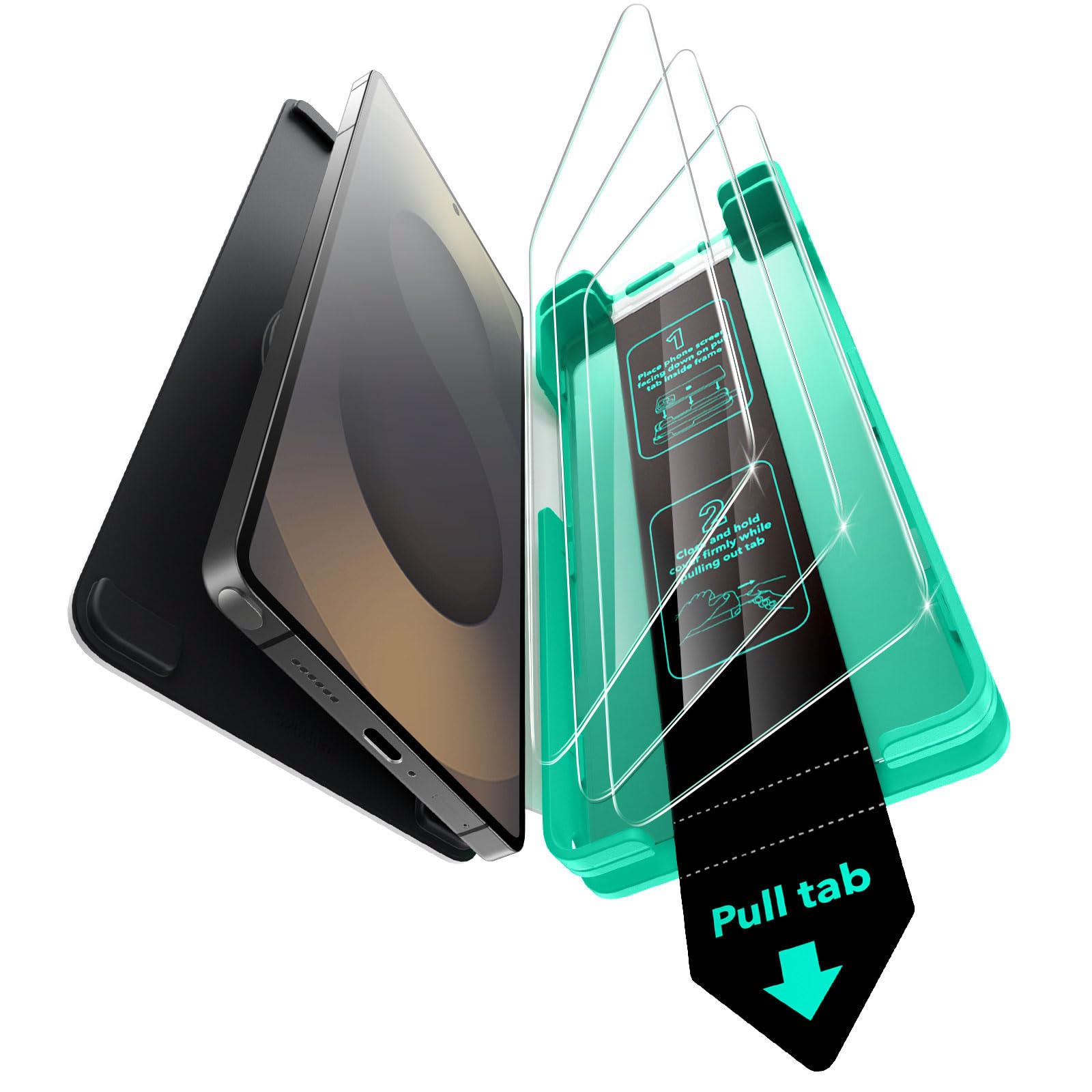 ESR Pack 3 Protector Pantalla para Samsung Galaxy S25 Ultra, Armorite | Antigolpes 3X, Cristal Templado 9H+, Instalación Fácil, Cobertura Total, Bandeja UltraFit, Sin Burbujas