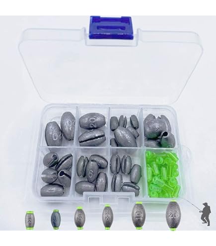 2 Boîtes 120g Plombs pour Pêche 7 Dimensioni Plomb Bouche Split