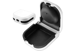 GEU Portable Hearing Aid Cases Hard Waterproof Hearing Aid Protection Storage Box with Anti-Drop High Elastic Silicone Air Cushion-2.56 x 2.48 x 1in