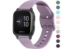 AK Strap Compatible with Garmin Venu Sq Music Strap, 20mm Soft Silicone Strap Replacement Wristband for Garmin Venu Sq Music/Venu Sq/Venu/Venu 2 Plus (Nude Violet)