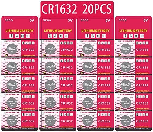 JOOBEF CR 1632 Lithium 3V Battery, CR1632 Electronic Coin Cell Button for Toys Calculators Watches(20 Pcs)