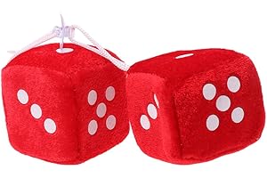 Xuniu 1 Pair Fuzzy Dice with Dots Rear View Mirror Hanger For Car Interior Ornament Decoration
