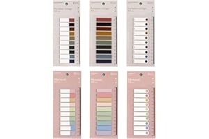 WAMSOLE 6 Pack 1200 Pieces Index Tabs with Ruler,Writable and Repositionable File Flags Colored Page Markers Labels for Reading Notes, Notebook, Books, Classify Files