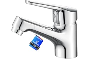 Ibergrif Miscelatore Monocomando Bagno con Flessibili Acqua Calda Fredda 3/8 Pollici da 40 cm, Miscelatore Lavabo Installazione Facile, Installazioni Bagno per Lavelli, Ottone Cromato