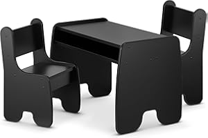 defiPad® Tavolino Bambini con 2 Sedie | Elegante Tavolo Contenitore con Comoda Sedia | Tavolino e Sedie per Bambini | Mobili per Cameretta e Stanza dei Giochi