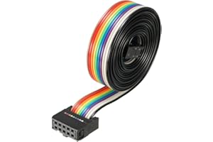 sourcing map Cable Plano Idc De 10 Pines Flexible Multicolor Cinta Arco Iris 148cm De Cable De Puente De Paso De 2,54 mm