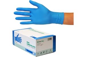SF MEDICAL PRODUCTS GMBH Gants en nitrile Boîte de 200 pièces (L, Bleu) Gants d'examen jetables, sans poudre, sans latex, non stériles, médicaux, tatouage, gants, à usage unique
