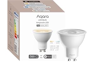 ‎AQARA Aqara Żarówki LED T2 (GU10, CCT), Thread/Zigbee, Regulowana Biel (2700 K-6500 K), 30 W, Matter, Zgodna z HomeKit, Alexa, Google