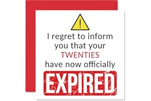 STUFF4 Funny 30th Birthday Cards for Men Women - Your Twenties Have Expired - Happy Birthday Card for Him Her Friend Cousin Work Colleague, 145mm x 145mm Banter Joke Humour Bday Greeting Cards Gift