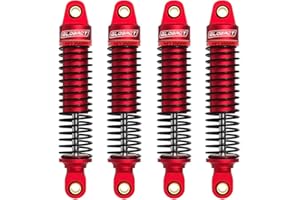 GLOBACT 52mm Aluminum Front & Rear Shocks for 1/18 Traxxas TRX4M Upgrade Parts (4PCS Red)