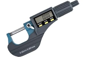 Mcbazel Micrómetro Digital de Alta Precisión con LCD 0-25 mm, Calibrador Electrónico Digital Pulgadas/Métricas, Precisión de 0.001 mm, Herramienta de Medición de Espesor y Longitud