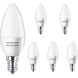 Brantoo E14 LED Candle Bulbs 5W Equivalent to 40W Halogen Bulbs, Warm White 3000K, C37 SES Small Edison Screw LED Light Bulbs