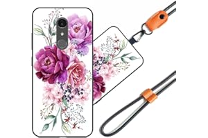JEZSTHAI Funda Compatible con LG G7 Fit Carcasa de Silicona Suave con Correa Colgante Correa de Cuello Cordón para Movil,Anti-Choque Protección Case con Patrón.Patrón*A02