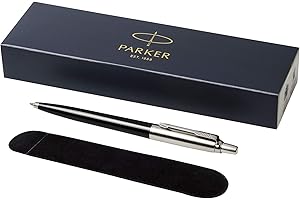 PARKER Jotter Ballpoint Pen with Velvet Pouch in Gift Box - Black Ink - Black Barrel