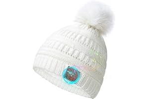 CHENFEC Berretto Bluetooth V5.0, Berretto a Maglia Bluetooth Senza Fili con Altoparlanti Cuffie Lavabile Inverno Musica Altoparlante Cappello Cuffie Ricaricabili a Mani libere Beanie Natale Regalo per Donna