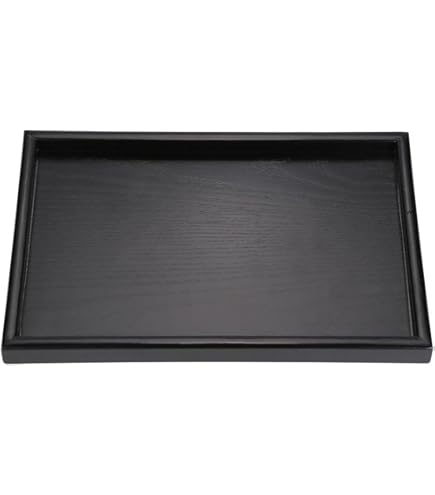 Vassoio Portata In Legno Massello Rettangolare – Multiuso Per Tè, Caffè, Colazione, Con Bordi Rialzati Antifuoriuscita – 30x24 Cm