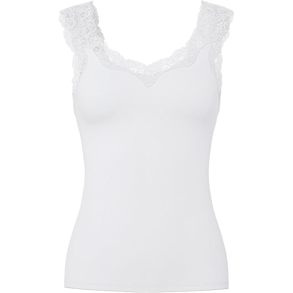 Lot De 4 Débardeurs Femme En Coton 100% - Avec Dentelle, Lavable à Haute Température, Confortables