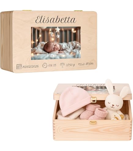 Scatola dei ricordi per test di gravidanza per annuncio del bambino al partner, scatola dei ricordi in bambù per annuncio di gravidanza per marito, annunci di bambino, scatola sorpresa gravidanza