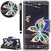 Produktbild HUDDU Compatible for Bunt Handyhülle Schutzhülle Sony Xperia XZ1 Compact 4,6 Zoll Hülle Glitter Schmetterling Flip Leder Tasche Wallet Case Cover Ledertasche Kartenfach Stand Klapphülle Mädchen