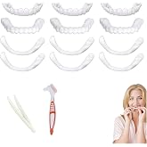 EUYKQNOI Dental Veneers, 12 Pieces Adjustable Dentures, Temporary False Teeth, Instant Dentures, Cosmetic Veneers Teeth, Perf
