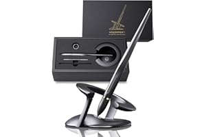 novium Hoverpen 2.0 Interstellar Edition - Luxury Men's Pen, Unique High-Tech Design Inspired by Space (Space Black Version with 18K Gold Ring)