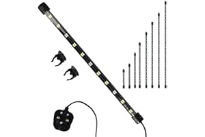 FINEST-FILTERS Aquarium Fish Tank Submersible LED Light Lamp Tube Bar White & Blue LED Aquarium Lights - UK Plug (45cm)