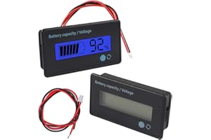 GTIWUNG 2 Pezzi Misuratore di Batteria DC 12V 24V 36V 48V 60V 72V 84V, Indicatore di Tensione di Capacità di Batteria Monitor Indicatore, Tester di Capacità LCD Digitale,Blu