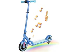GeekMe Trottinette Electrique Enfant, Trottinette Enfant avec poignée et Vitesse réglable, Scooter avec néons colorés, Connexion Bluetooth Intelligente et Haut-Parleur, Cadeau pour Enfants 6-12 Ans