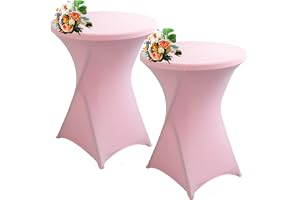 SHUOJIA Cocktail spandex stretch bordsduk, cocktailbordsduk, enfärgad anpassad hög topp runt bordsskydd för bar bröllop, bank