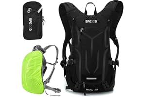 SPGOOD Plecak rowerowy 20 l/25 l/30 l (9 kolorów), wodoszczelny, ultralekki, dla kobiet i mężczyzn, wielofunkcyjny, z osłoną przeciwdeszczową/osłoną na kask, plecak MTB, plecak na rower górski