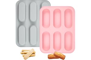 2 silikonformar 22x16x1,9 cm för bröd och choklad | Mini bakformar för müslibarer och tvål. Non-stick och mångsidiga