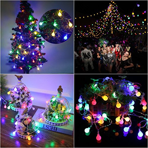 B-right® 40 LEDs Globe Lichterkette, LED lichterkette bunt, Globe String Licht Sternenlicht, Innen- und Außen Deko Glühbirne, Weihnachtsbeleuchtung für Weihnachten / Hochzeit / Party/Weihnachtsbaum. - 7