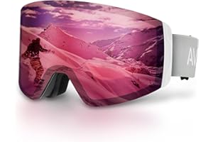 AVAWAY Maschera da Sci Premium Unisex 100% Protezione UV400 Occhiali da Sci Antiappannamento per Donne Uomo Ragazzi e Ragazze